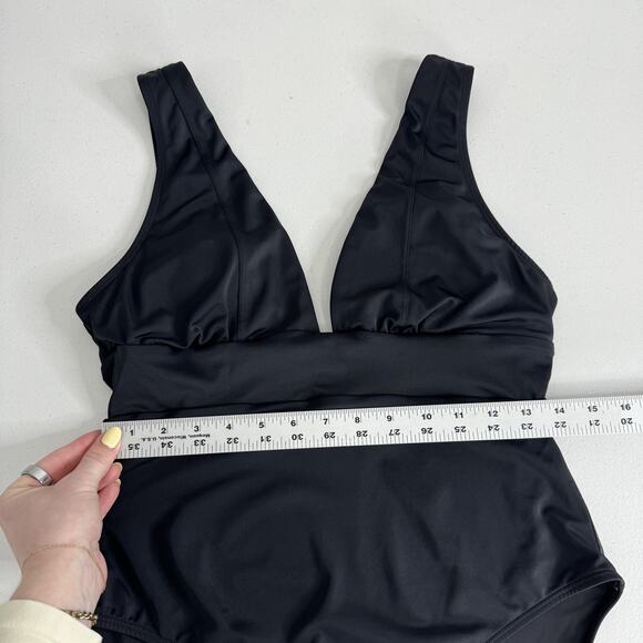 Andie One Piece Swimsuit Womens Medium Black Plunge V Neck Monique Bathing Suit - Picture 6 of 15